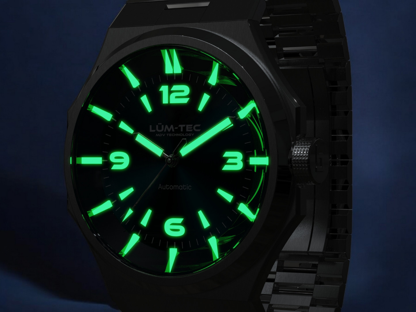 Lum-Tec Mens Automatic Watch 42mm Eclipse E3 Blue Dial Hi Precision Miyota 9039