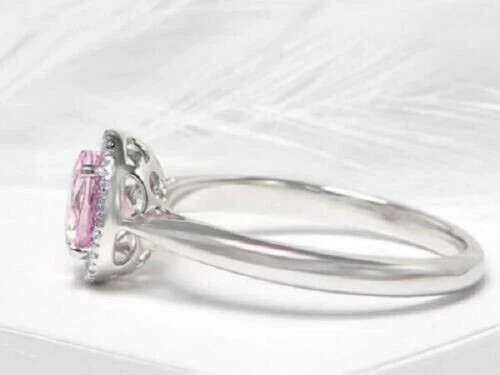 2.00Ct Engagement Women Ring Lab-Created Pink Sapphire 14k White Gold Finish