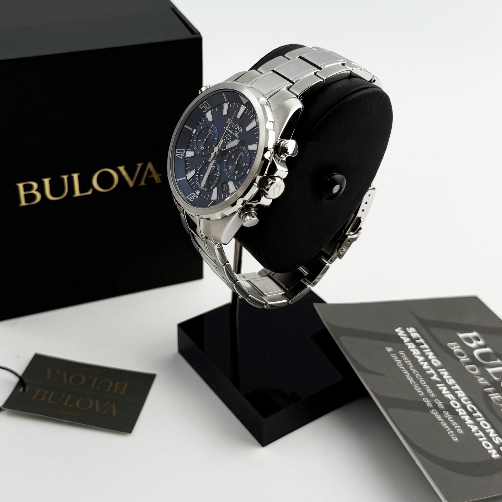 Bulova 96B256 Men’s Marine Star Chronograph Blue dial stainless Men’s Watch
