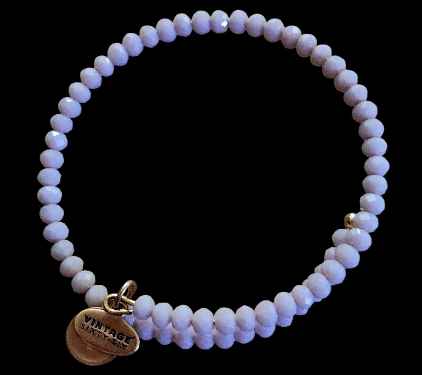 Alex and Ani Vintage 66 Lavender Glass Full Beaded Wrap Bracelet