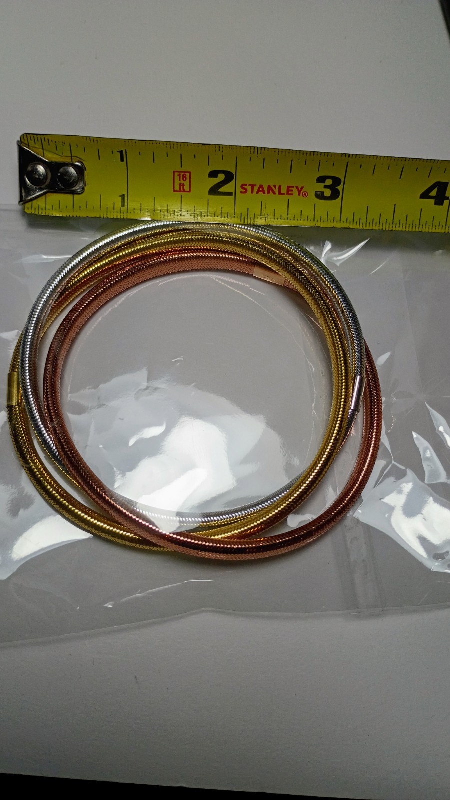 14kt & 16kt Gold Woven Bangle Bracelets Tri-color Golden Clef Int.- 1758 AR Mark