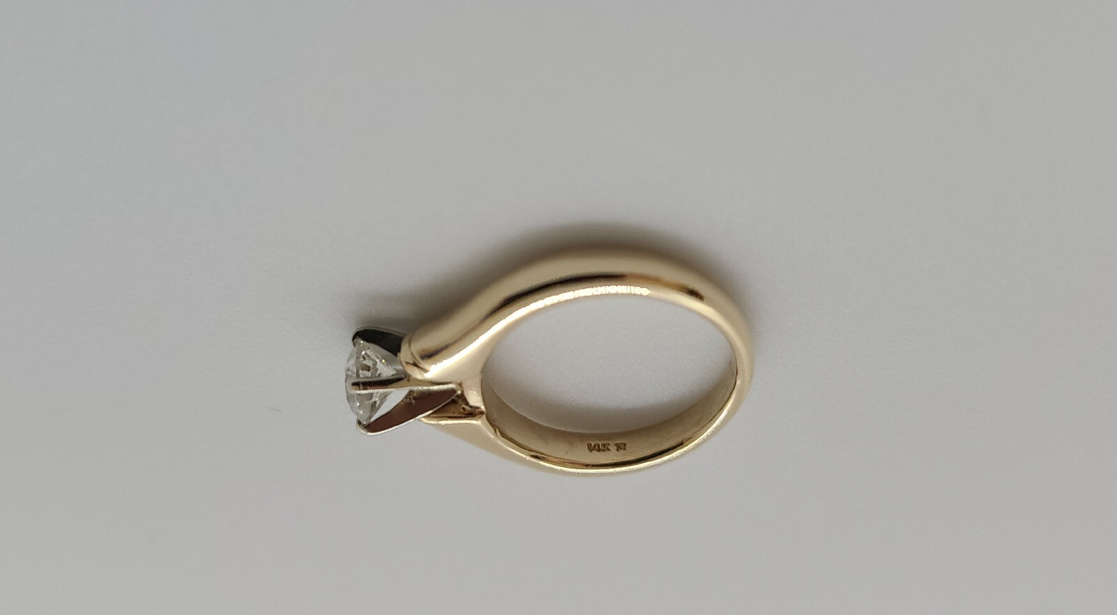 14kt Yellow Gold Cathedral Setting .61 Carat Solitaire Diamond Engagement Ring