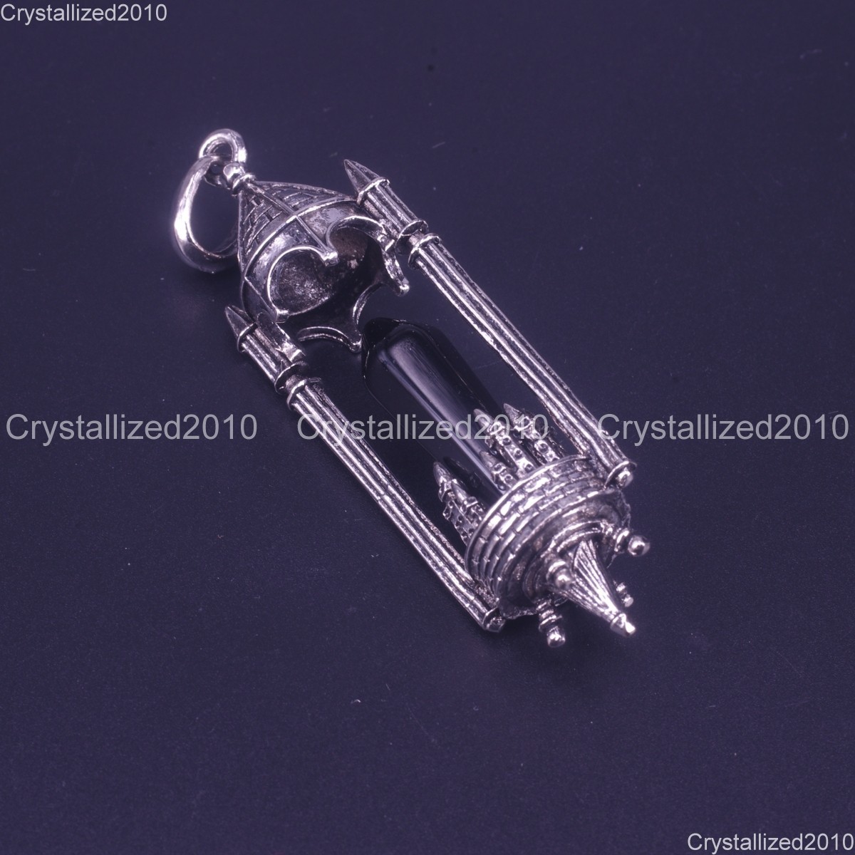 Natural Gemstone Medieval Retro Lantern Gothic Pendants Tibetan Silver 21x66mm