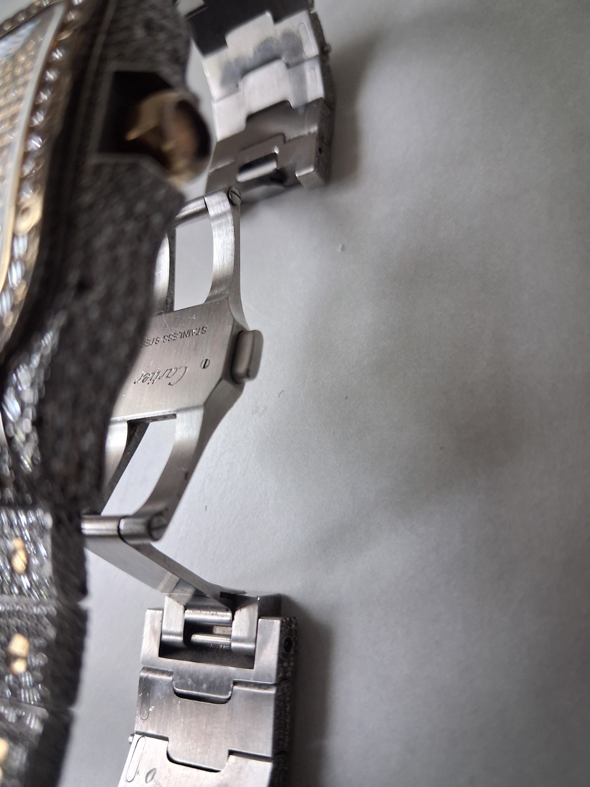 Cartier Santos Automatic Wristwatch – Iced Out – Needs Repair
