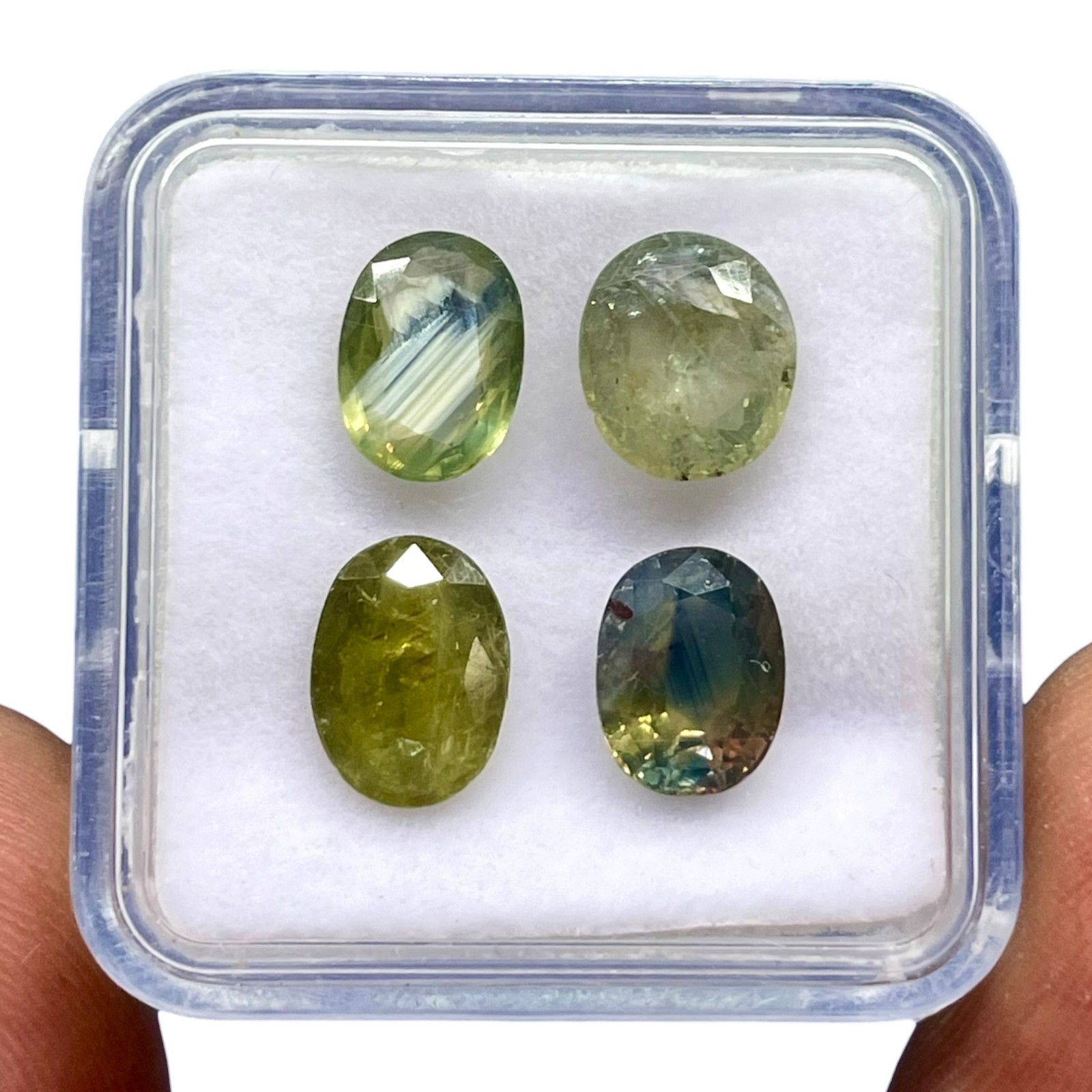 4 Pcs Natural Sapphires 8-8.7mm Oval Cut Multi Color Loose Untreated Gemstones