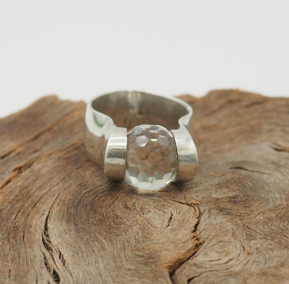 VTG FS Designer Sterling silver glass sphere orb interchangeable tension ring
