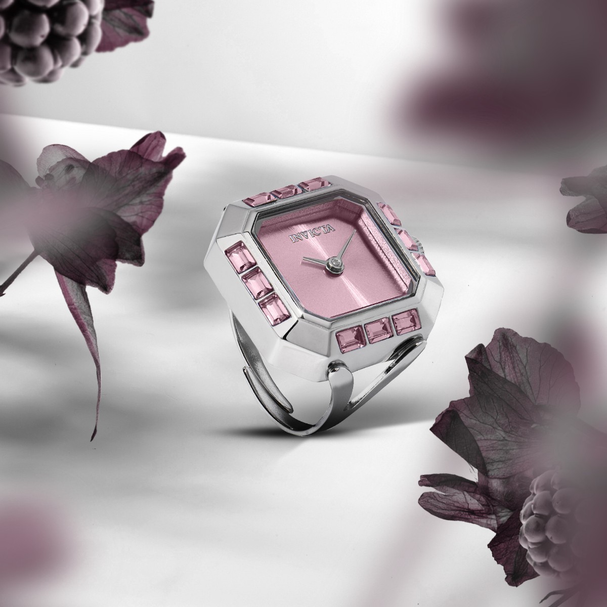 NEW Invicta Mini Angel Women’s Ring Watch 21.5mm Pink & Silver (49581) + Gift