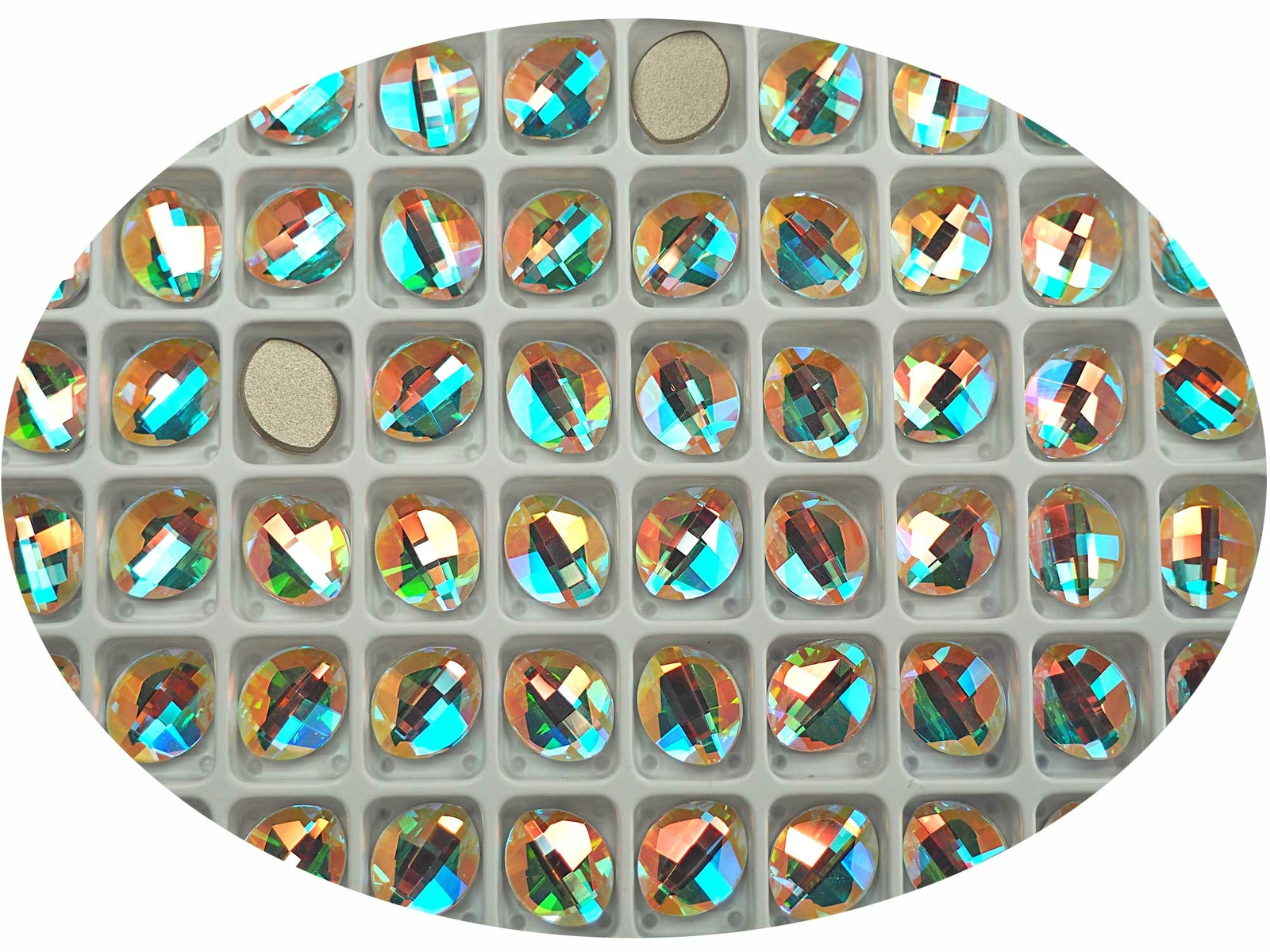 Crystal AB, Genuine Czech Preciosa LEAF Maxima Flatbacks, 10x8mm, 14x11mm