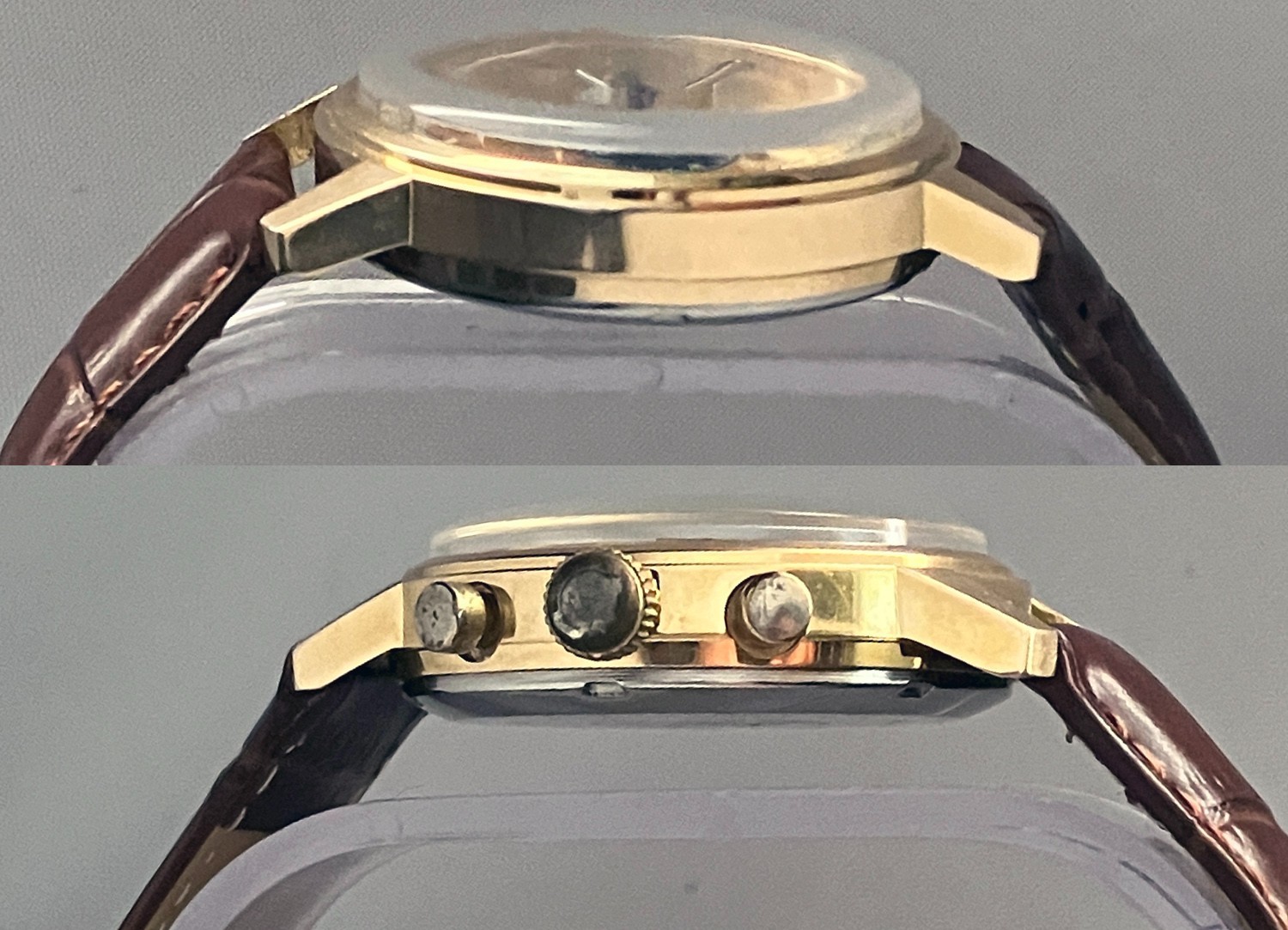 Vintage Wakmann 1376 Chronograph Valjoux 7733 Gold-tone, Working Well