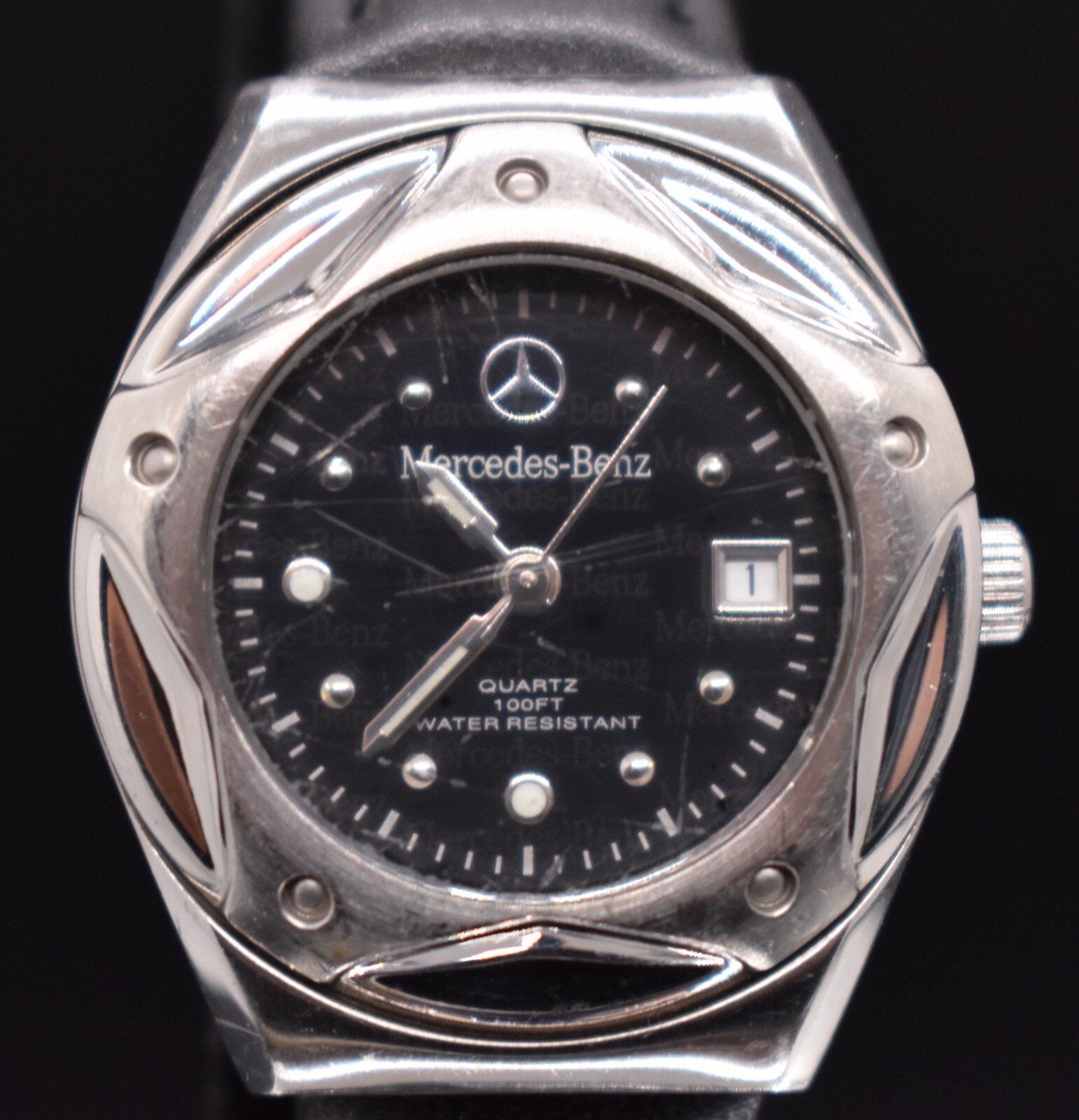 MERCEDES-BENZ 100ft Date Women’s Swiss Watch 956.114 Luxury NEW BATTERY & BAND