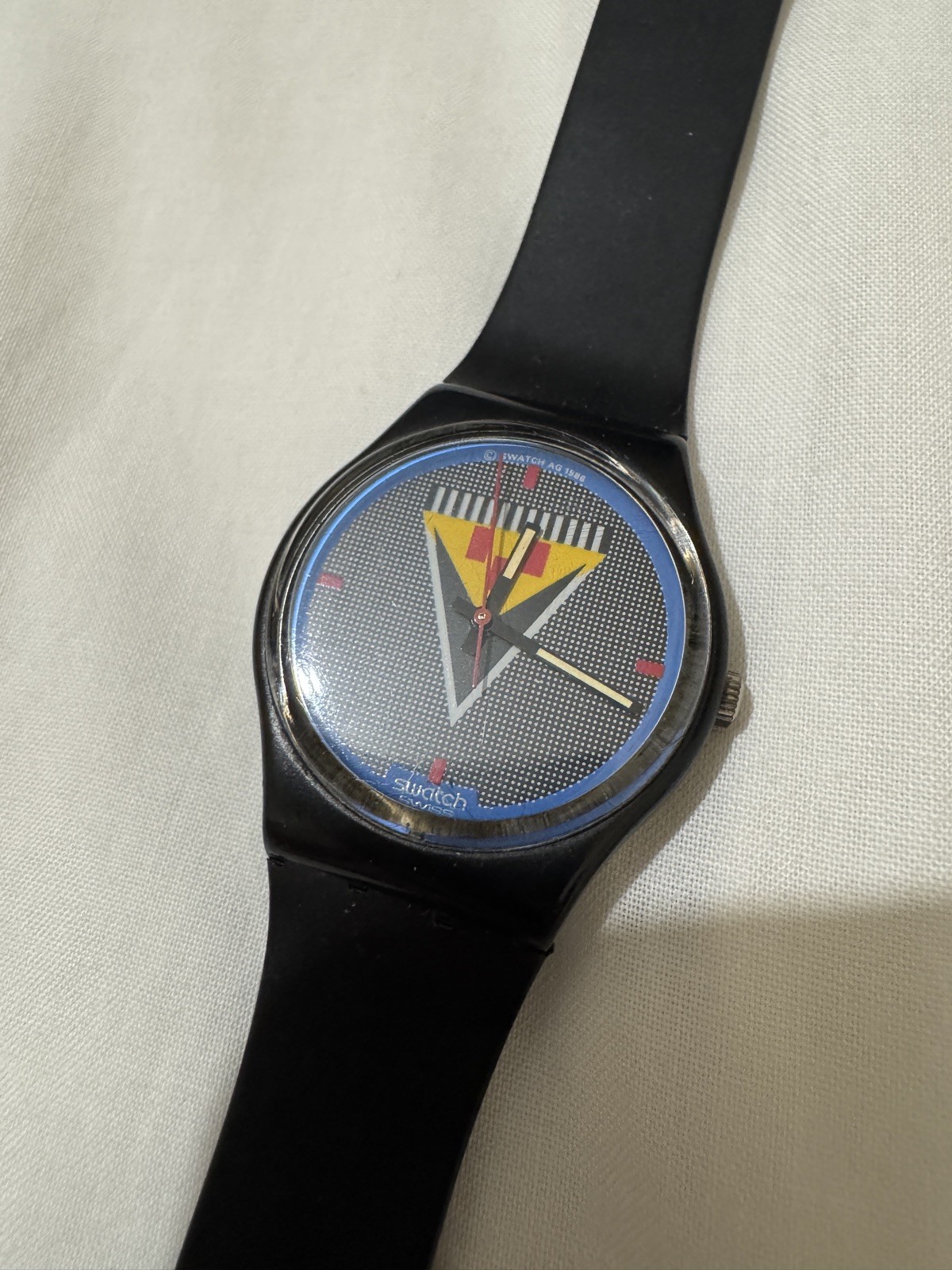 Swatch Swiss Lancelot GB110 black blue 1986, vintage watch
