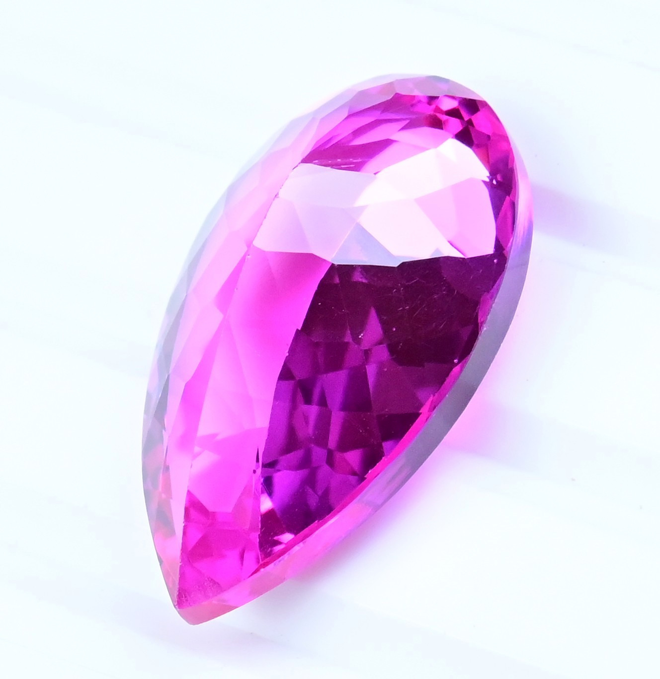 32.55 Ct Natural Flawless Mogok Pink Ruby Pear Certified Loose Gemstone