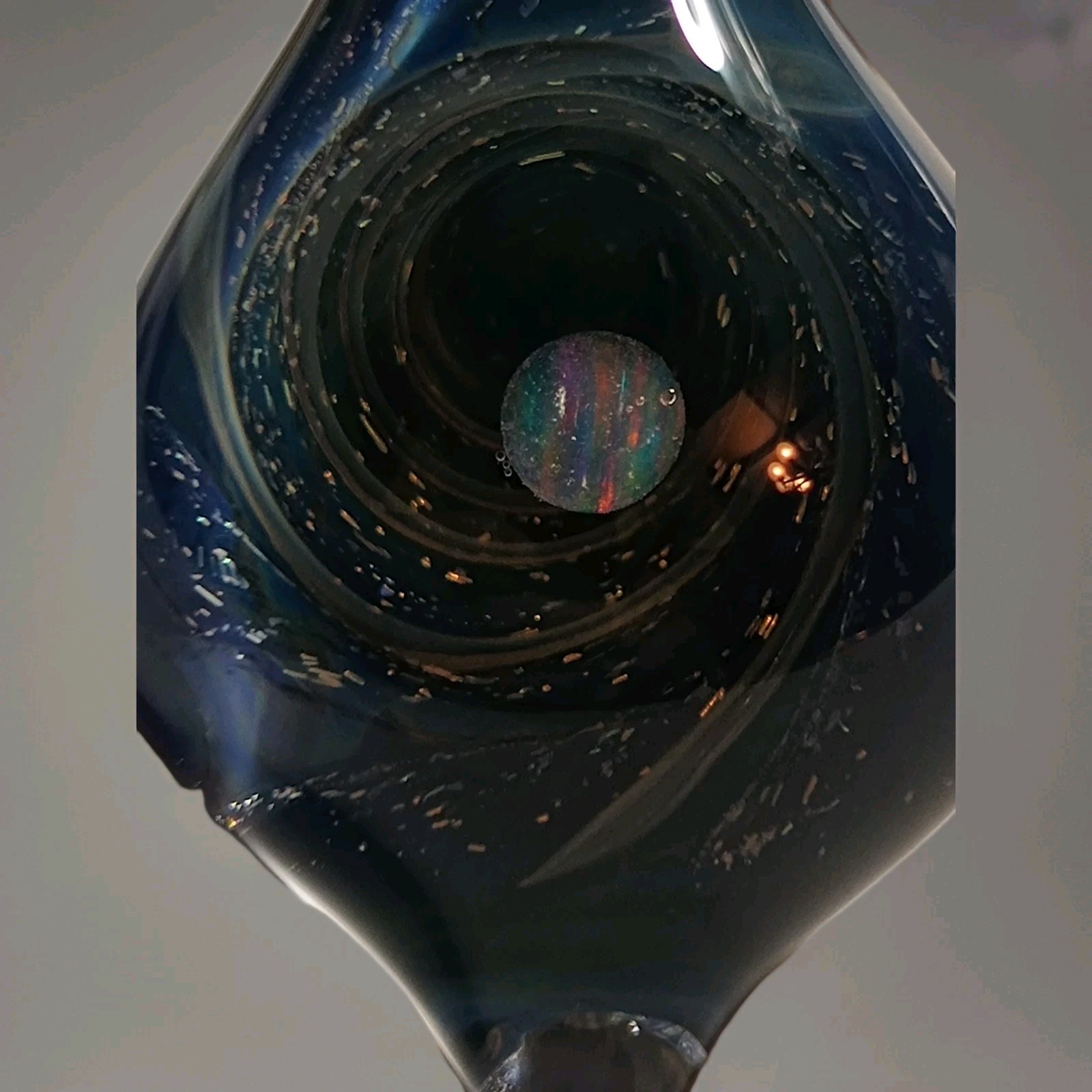 DRAGON PIPE Space Glass Pendant Necklace Opal Vortex Japan Handcrafted Art