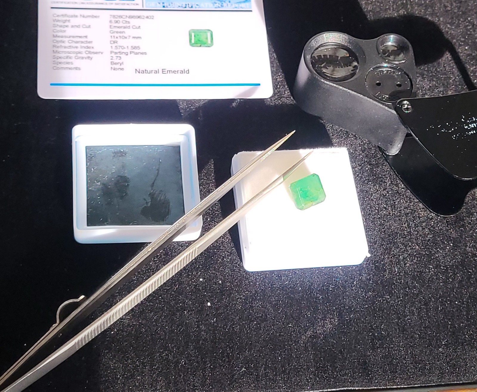 Natural Untreated Certified Translucent Green Zambian Emerald 11x10mm 6.90ct