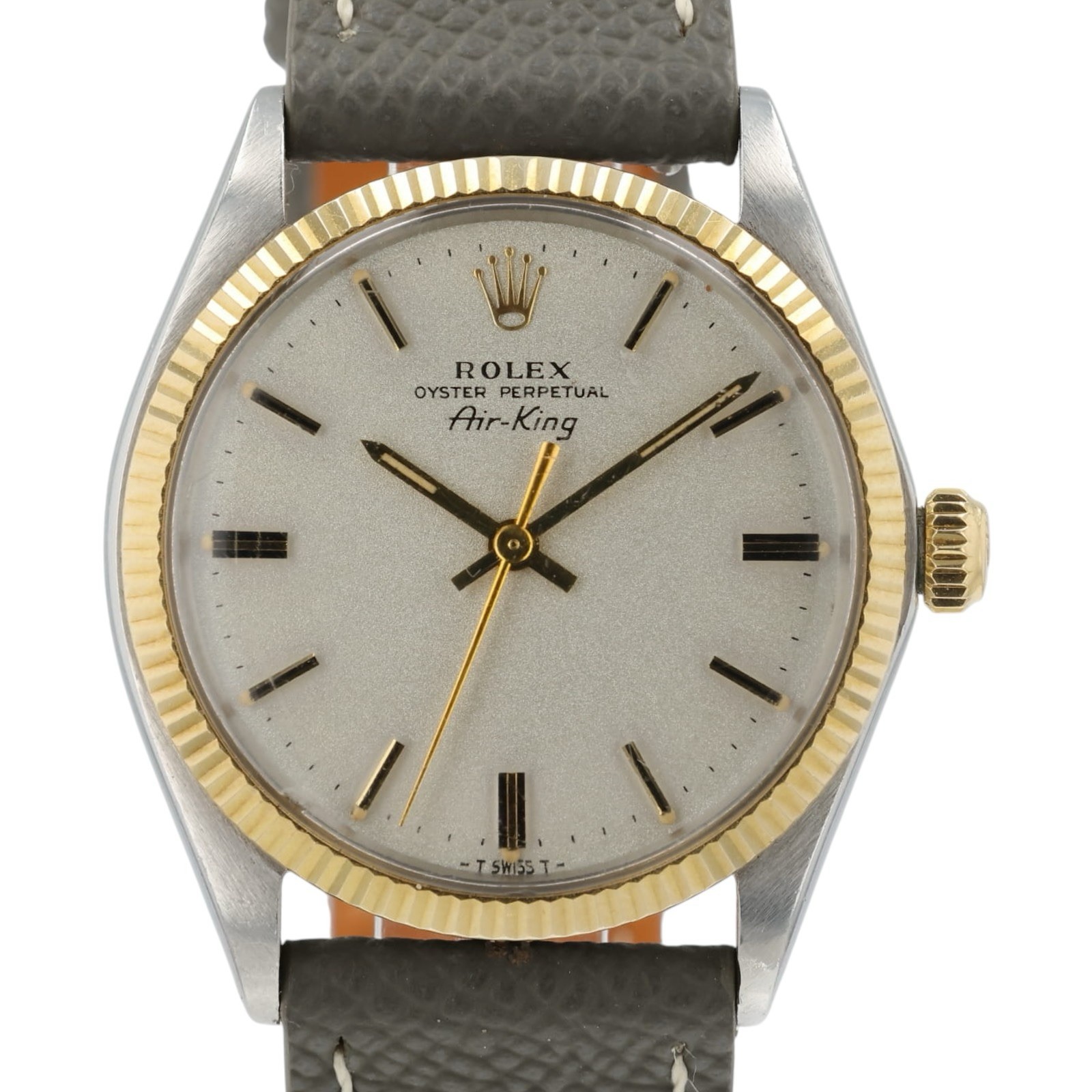 Rolex Air King Silver Dial Gold & Steel 34mm Automatic Movement Mens Watch 5501