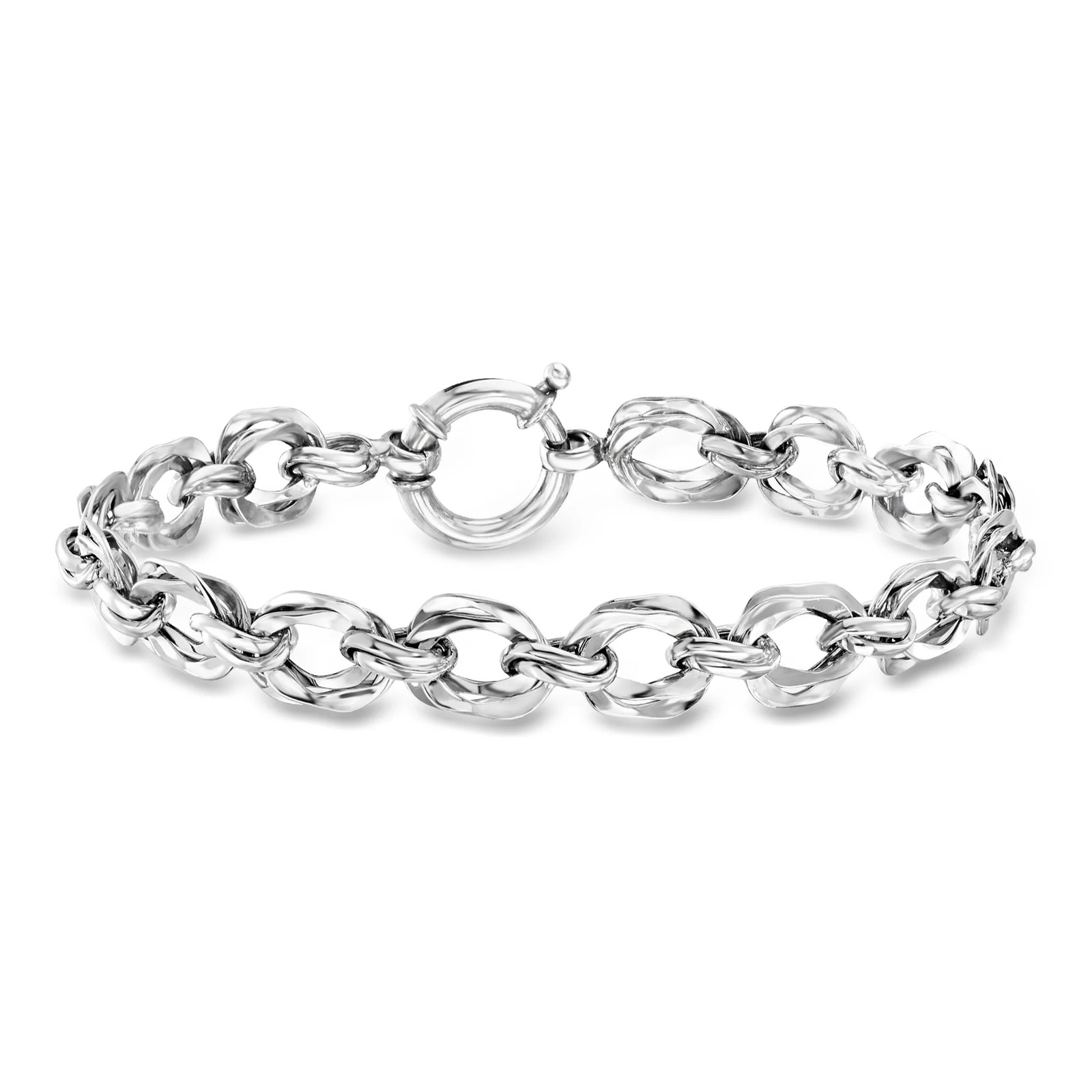 Ross-Simons Sterling Silver Double-Oval Link Bracelet. 8 inches