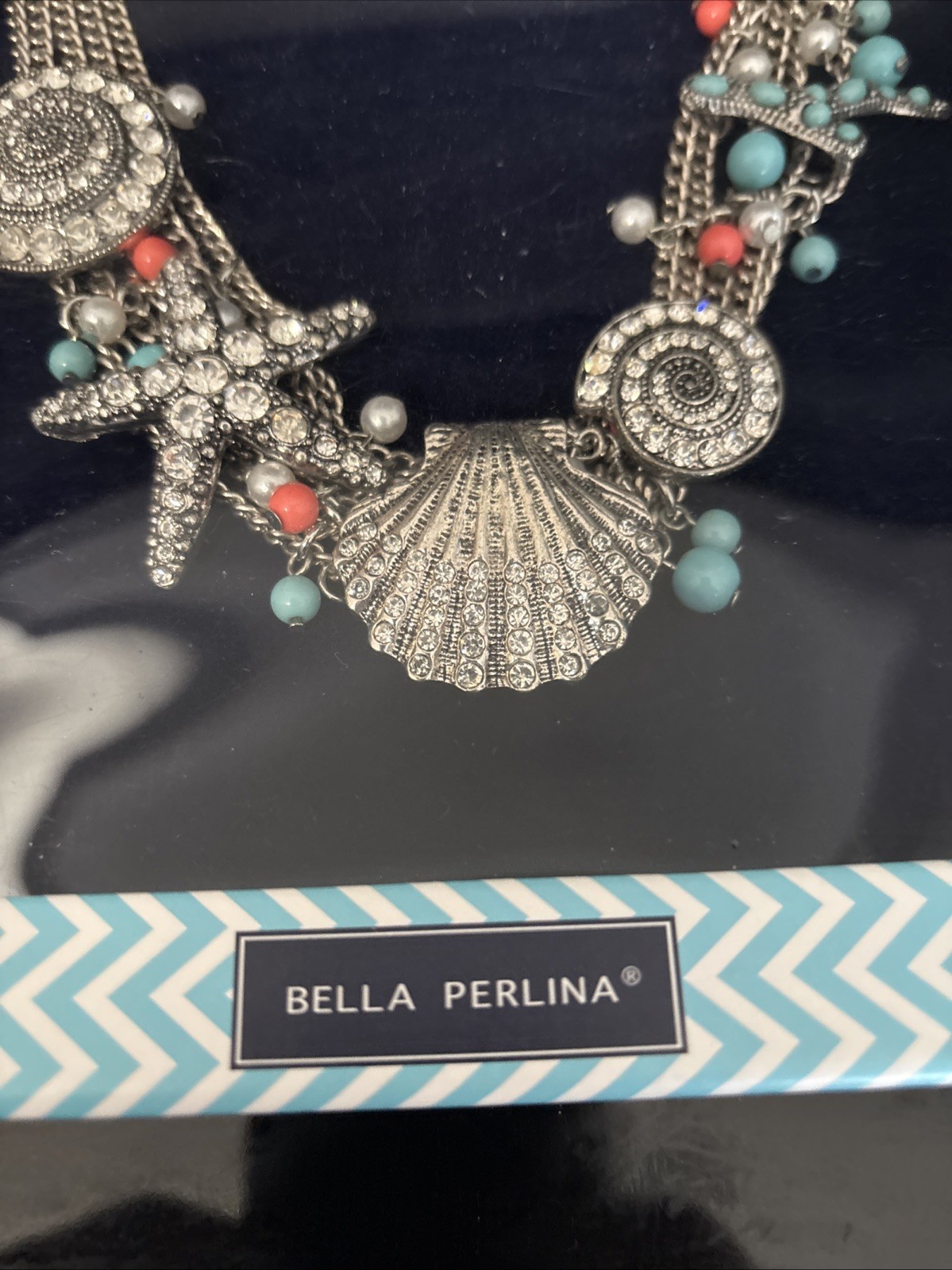 BELLA PERLINA EXPRESSIONS Seashell Necklace& Starfish Earrings. NIB