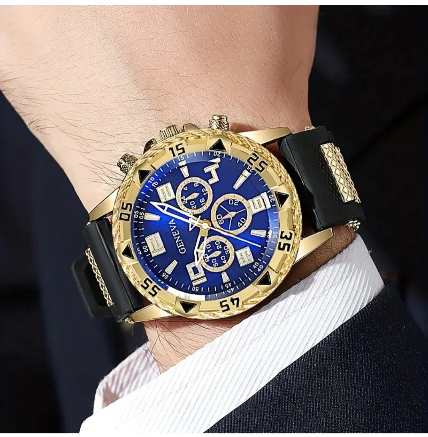 Watch Gold Blue And Black Colours