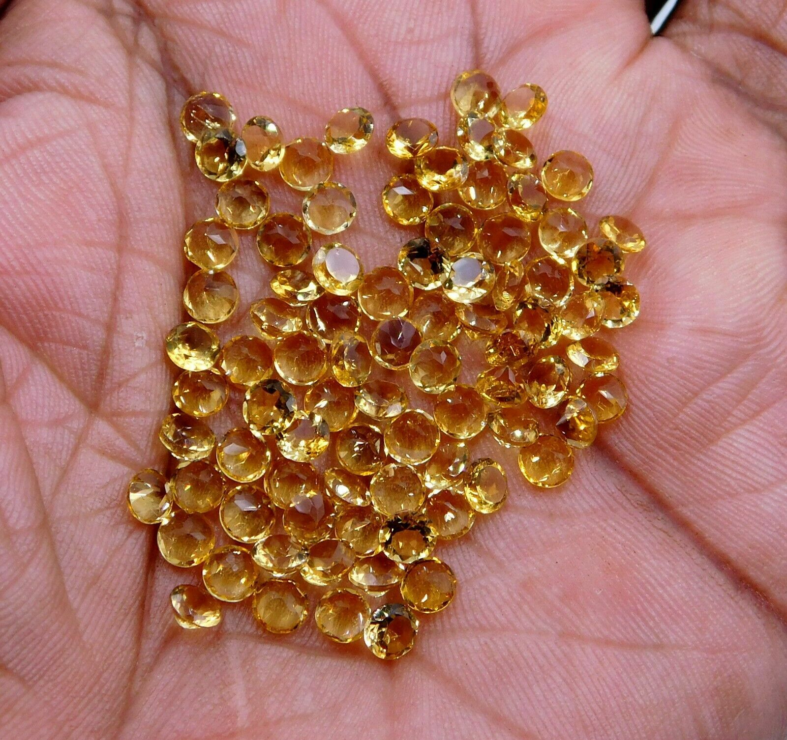 4 MM Natural Citrine Round Cut Lot Loose Gemstones For Jewelry Making P-1000