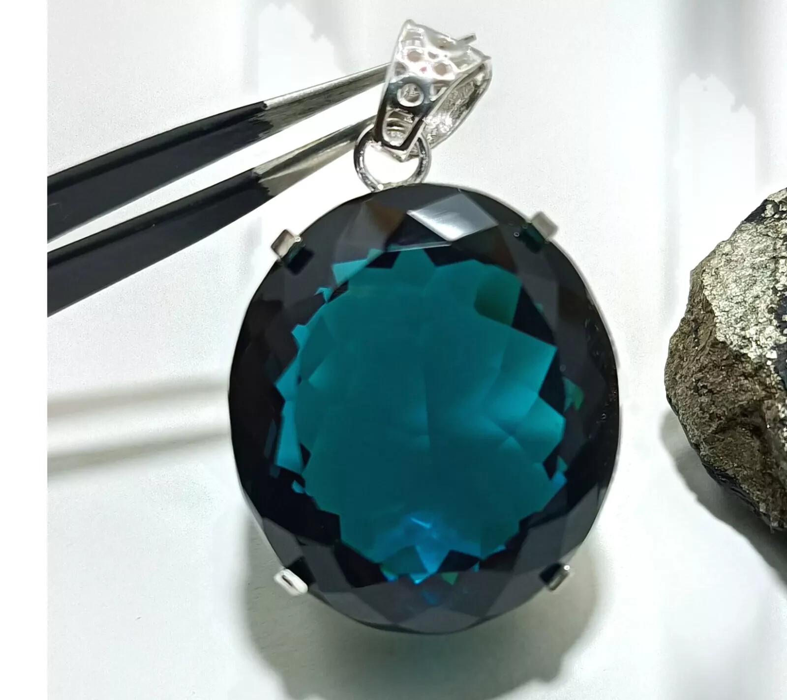 London Blue Topaz Pendant 925 Sterling Silver Pendant Gemstone Jewelry 133 Ct