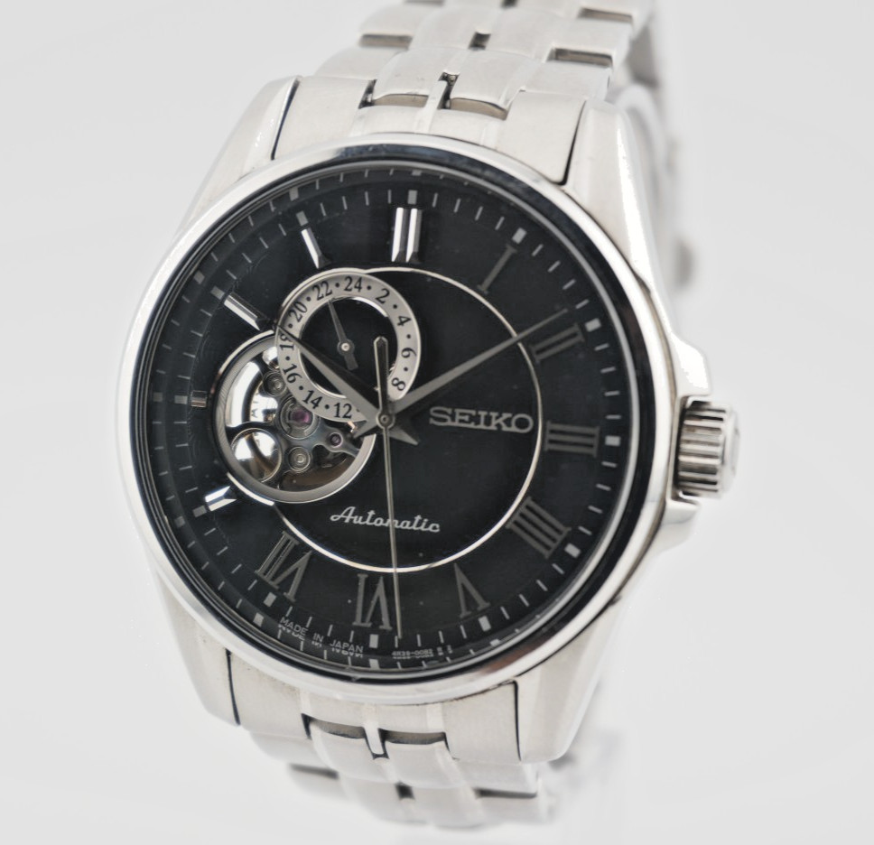 SEIKO Presage Open Heart 4R39-00B0 Automatic Black Dial Men Watch N MINT SARY023