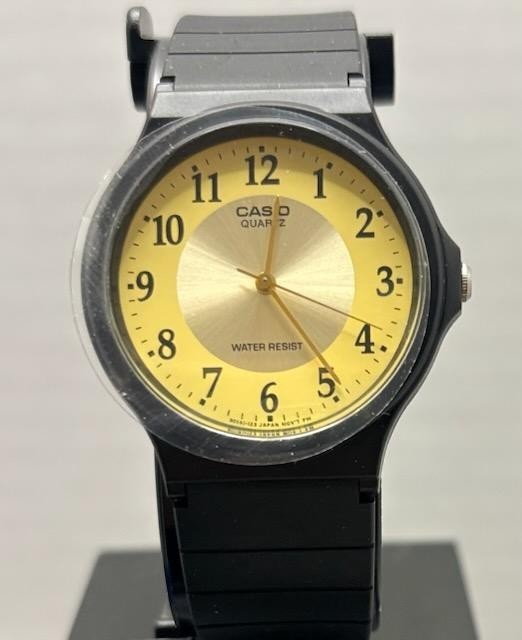 Casio MQ24-9B3 Gold Analog Watch Classic Sport Yellow Resin Band New NOS