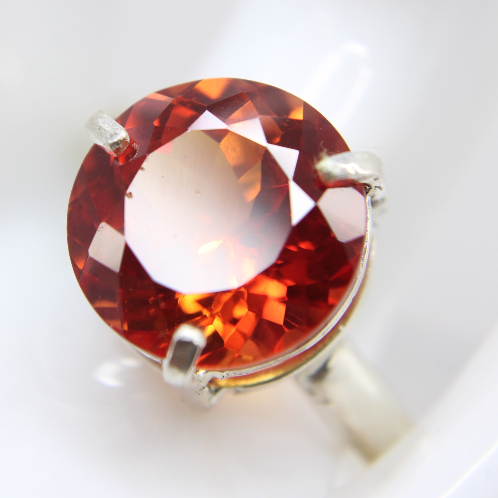 4.90 Gm Spessartine Garnet Gemstones In 925 Silver Ring Gift For Jewelry