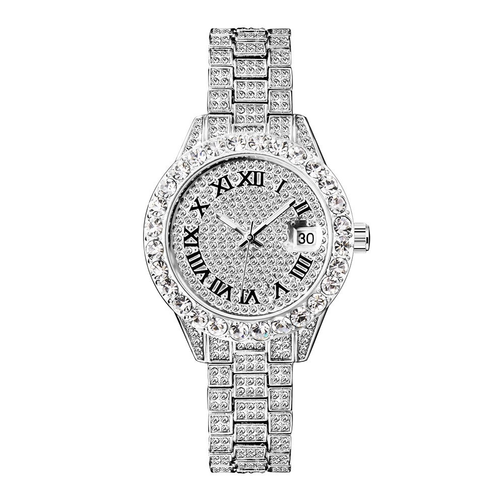Hip Hop Luxury Ice out Women’s Watch Iced King Bling Silver Cz Diamond Best Gift