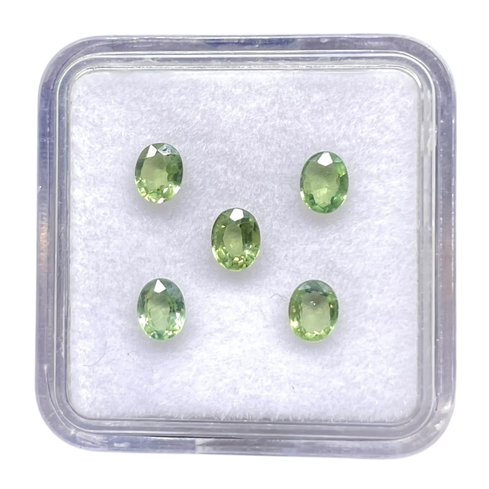 5 Pcs Natural Green Sapphire 4.5×3.5mm Oval Cut Loose Gemstone Lot Sri Lanka