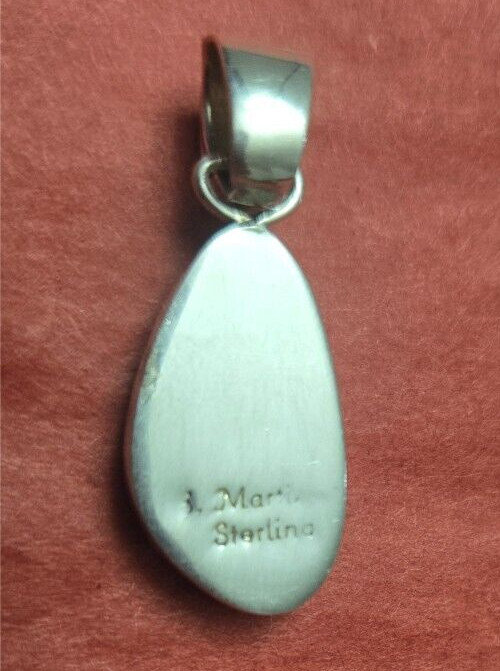 Sheryl Martinez? Sterling Multicolored Opal? 1 1/4 x 1/2″ Pendant 3 Grams