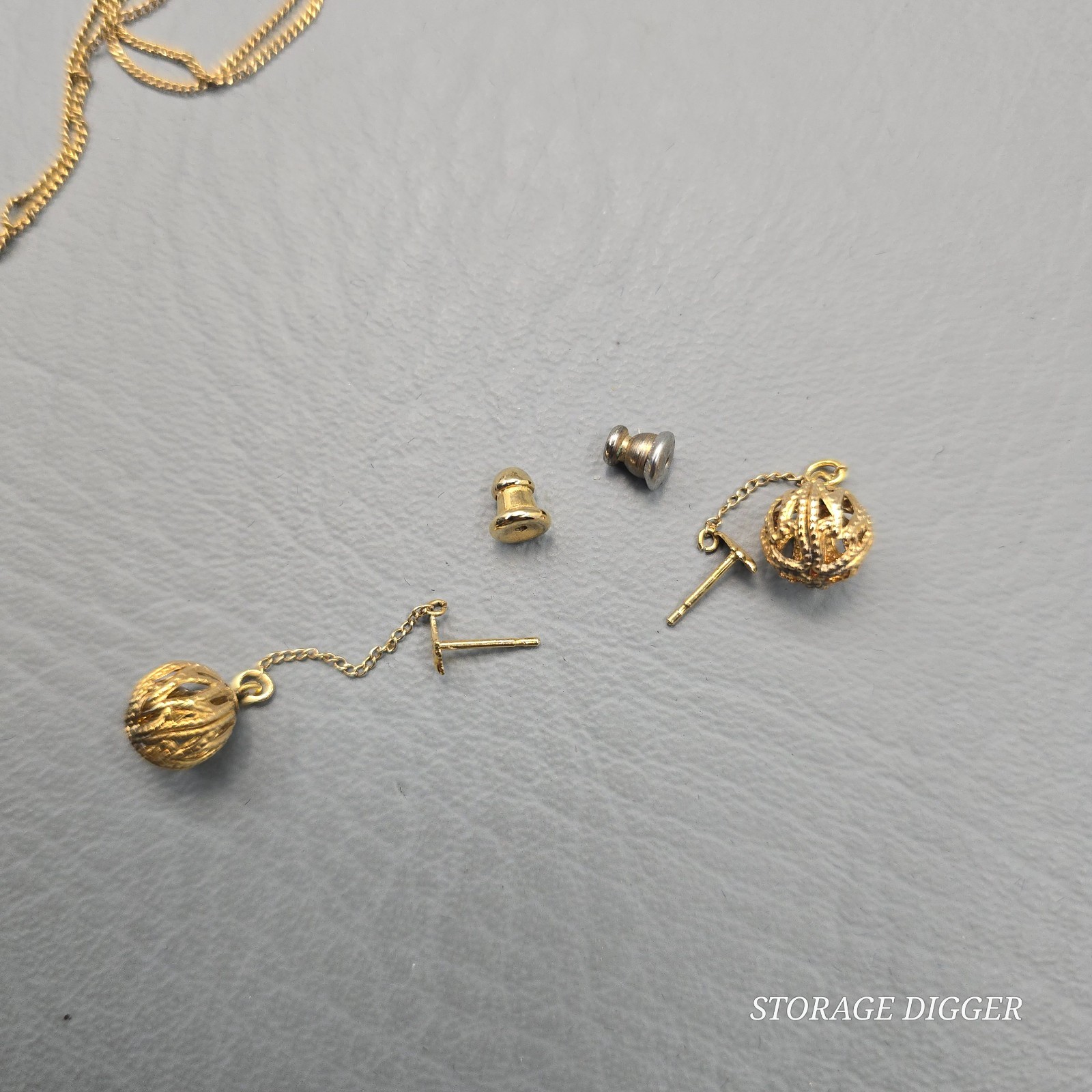 Vintage A&Z 12k Gold Plated 18″ Long Necklace Pendant & Earrings Set in Box
