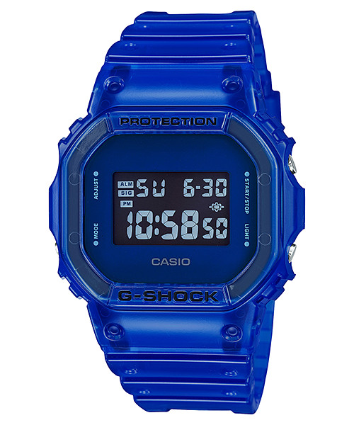 Casio G-Shock Semi-Transparent Blue Resin Band Casual Digital Watch DW-5600SB-2D