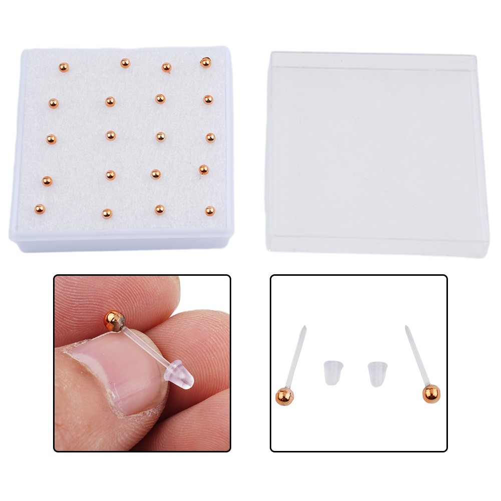 Small Stud Earrings Round Plain 10 Pairs Silver Ladies Ball Bead Ear Elegant 3mm