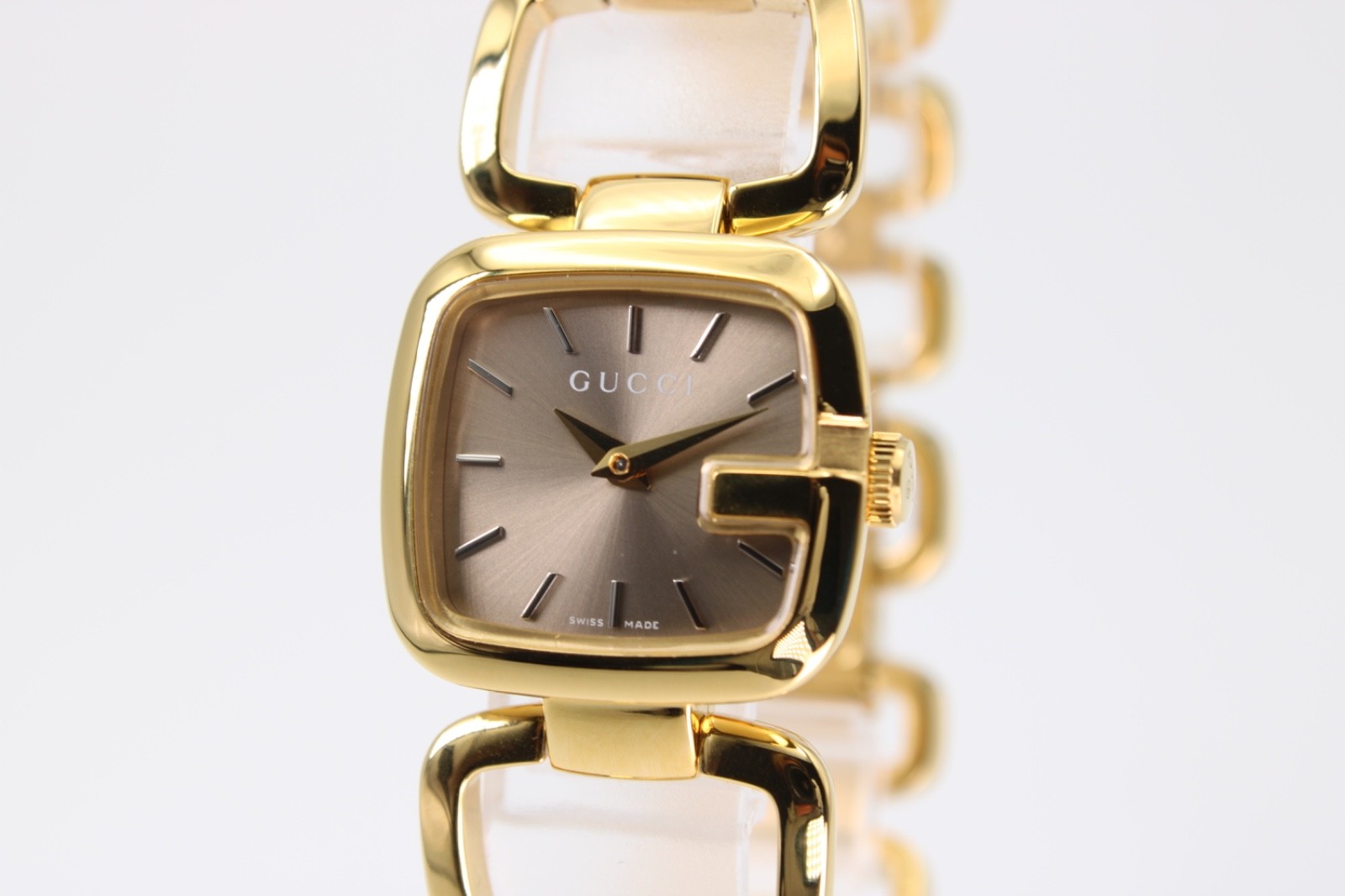 GUCCI YA125511 G- Brown Sunbrushed Dial Ladies Watch 24mmx22.5mm