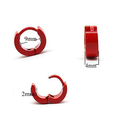 1Pair Punk Mens Women Stainless Steel Hoop Huggies Ear Stud Earrings Gothic US