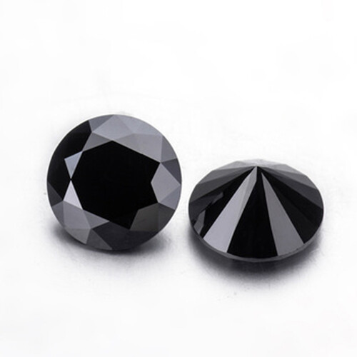 Brilliant Black Moissanite Diamond Round Cut 2 MM to 4 MM for jewelry