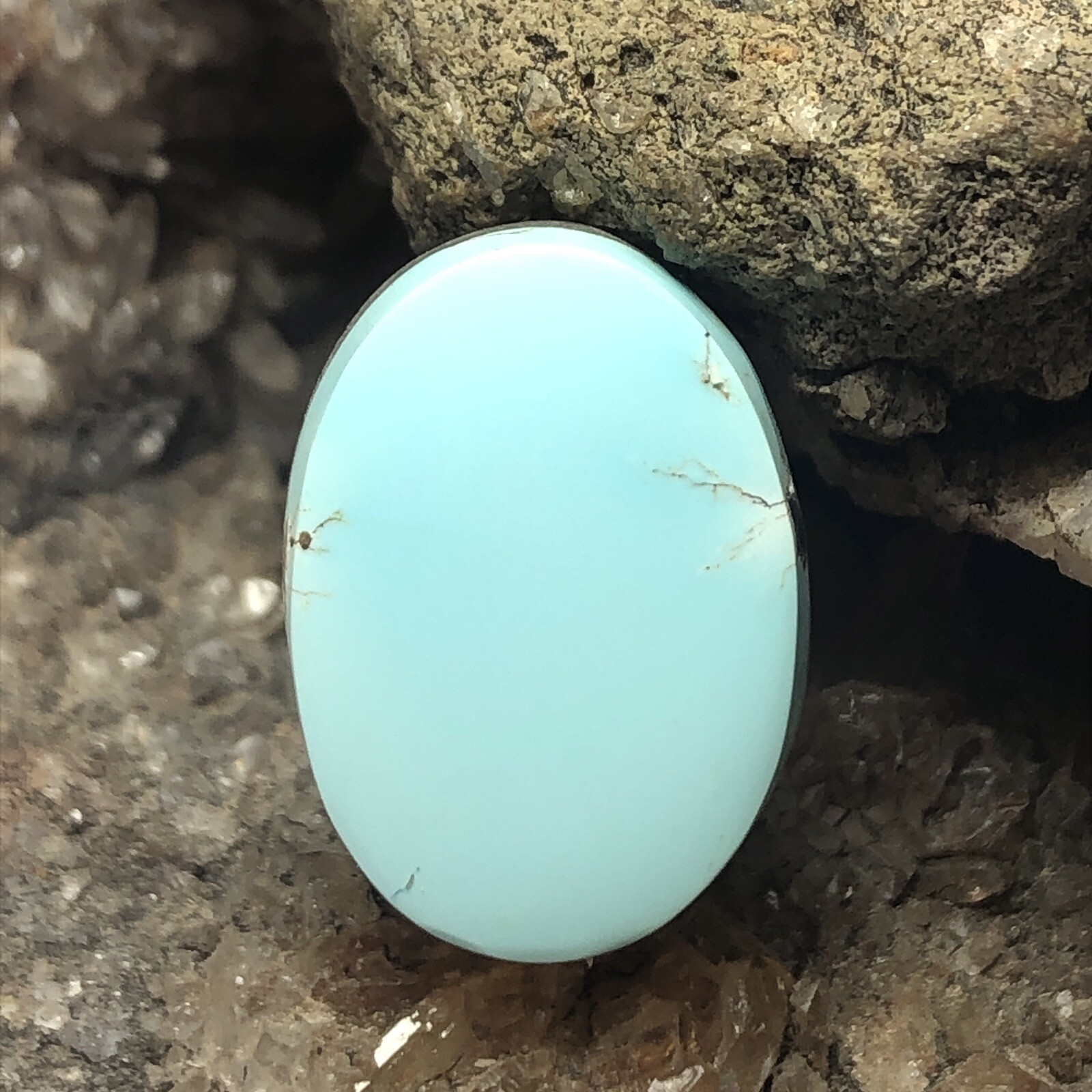 7.83 Ct Untreated, Backed Lone Mountain Turquoise Loose Gemstone Ring Cabochon