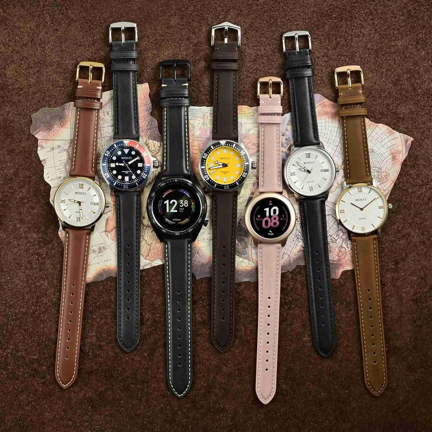 Correa Reloj Cuero Vintage 20mm Hombres Mujeres Hebilla Oro Negro Accesorios