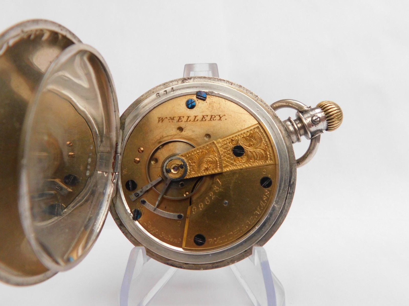 Antique 18s Waltham pocket watch, model 1857, silver case. Runs great!