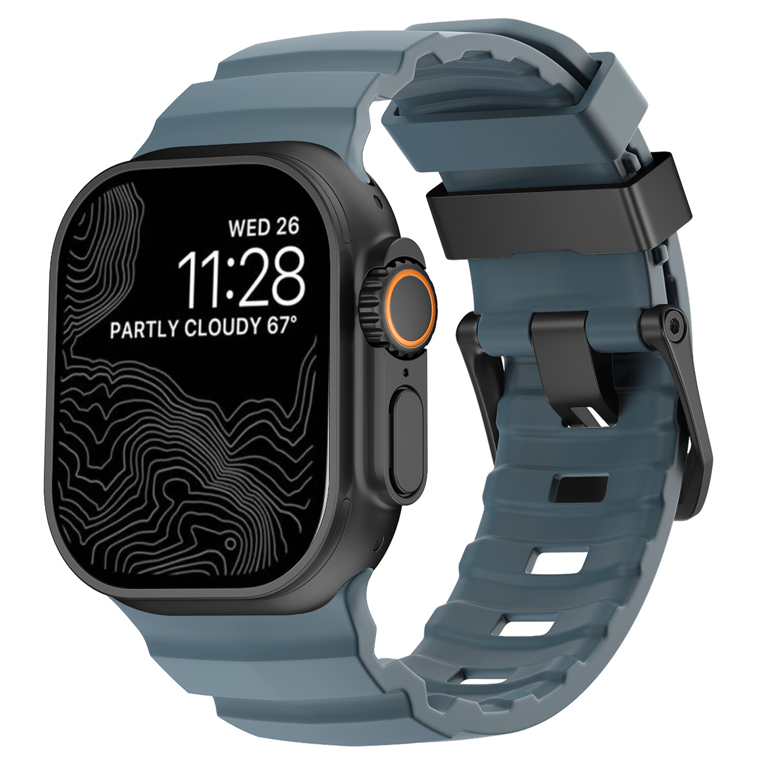 Durable Silicone Watch Band with Metal Clasp For iWatch Series Ultra 10 9 8 7 6