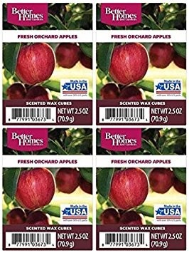Better Homes and Gardens Fresh Orchard Apples Wax Cubes 2.5 Ounce (Pack of 4)