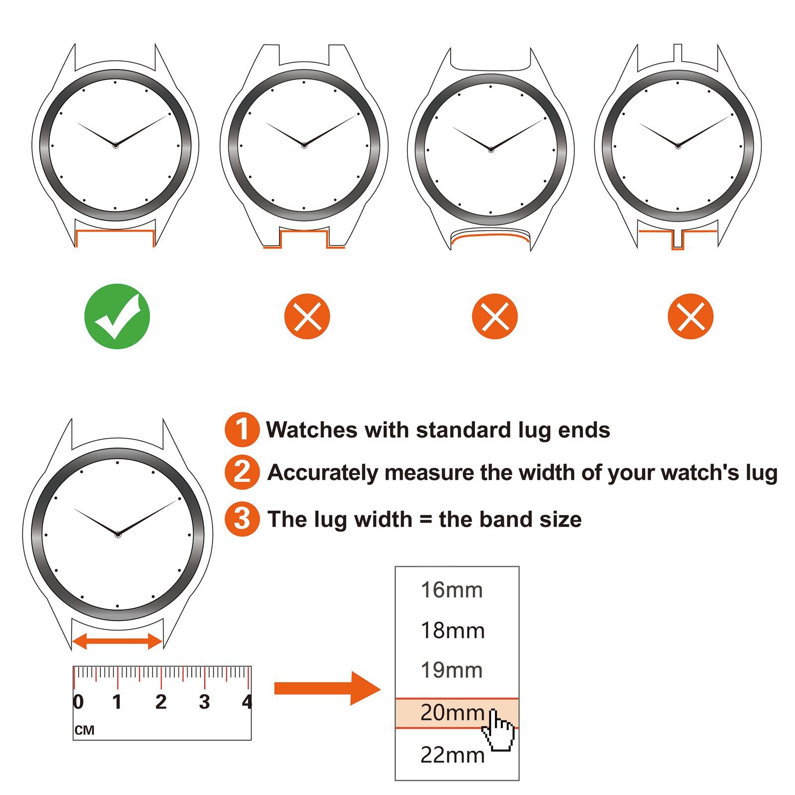 ANNEFIT Watch Band Quick Release Textured Padded Leather Straps 16mm-22mm