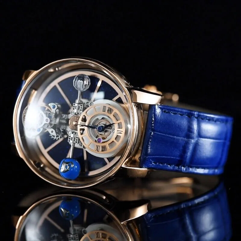 PINDU Design P5015 Men Watches Celestial Tourbillion Astronomi 5ATM Leather