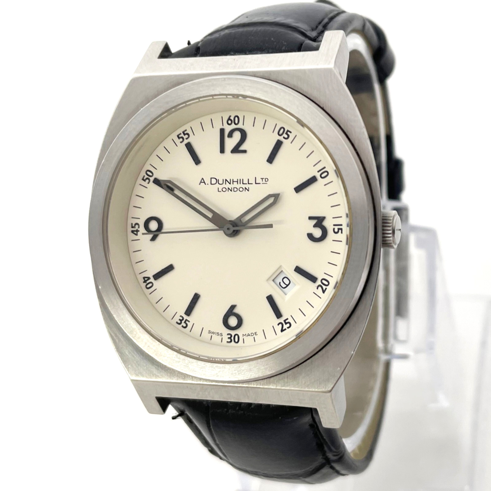 Alfred DUNHILL RPM Watch 8051 Drivers mens steel silver tonneau gents