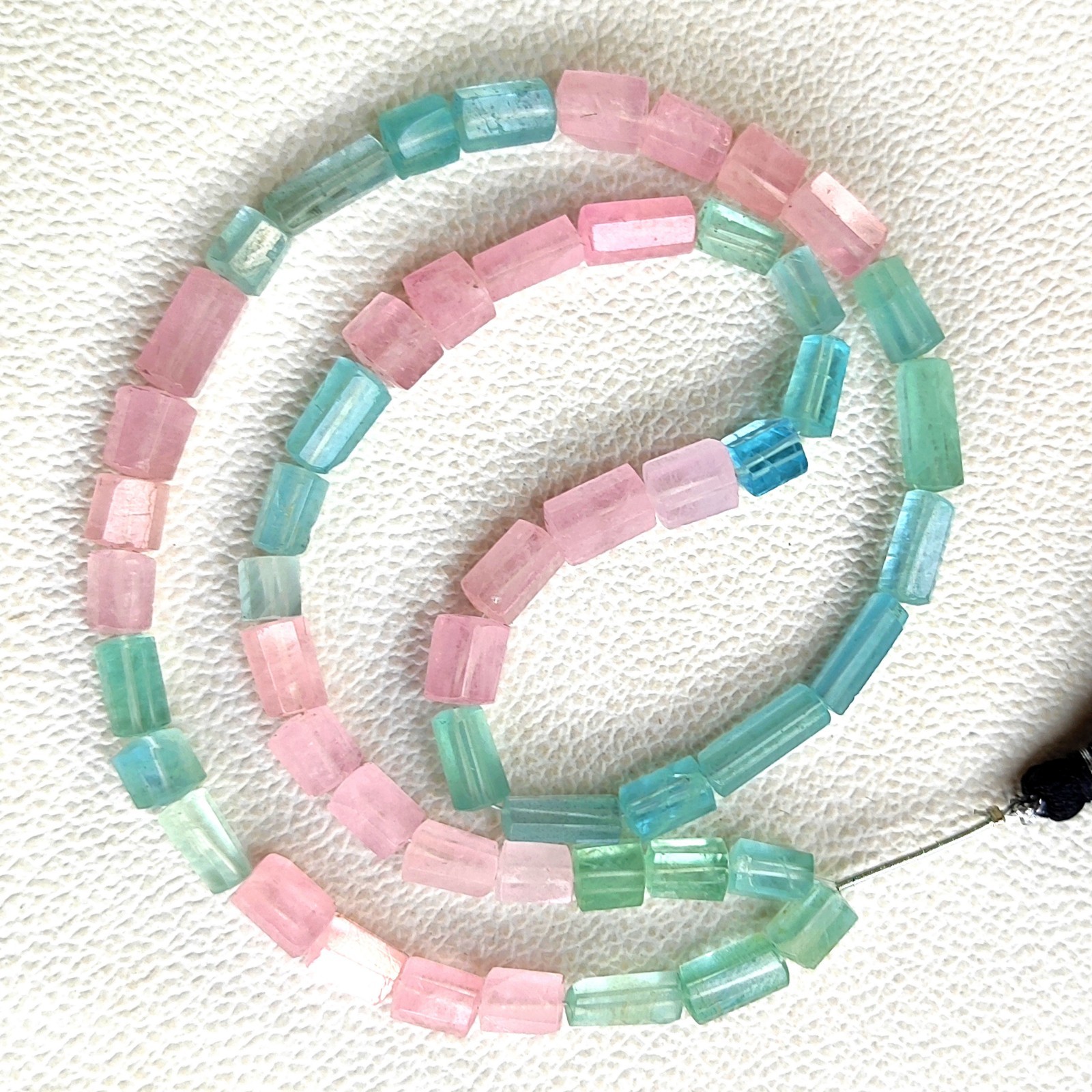 Brazil Natural Multi Beryl Smooth Tube Shape Beads 19″ Strand 9-13mm Gemstone