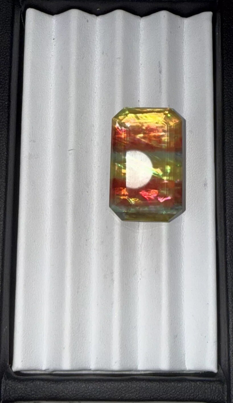 Huge Certified 33.95Ct. Madagascar Emerald Facet All Natural Ammolite Triplet