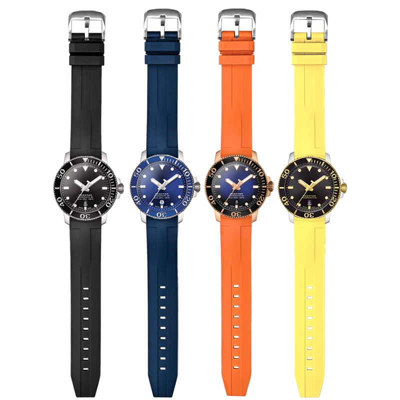 21mm Curved FKM Rubber Strap For Tissot Seastar T120 Soft Heat-Resistant Band