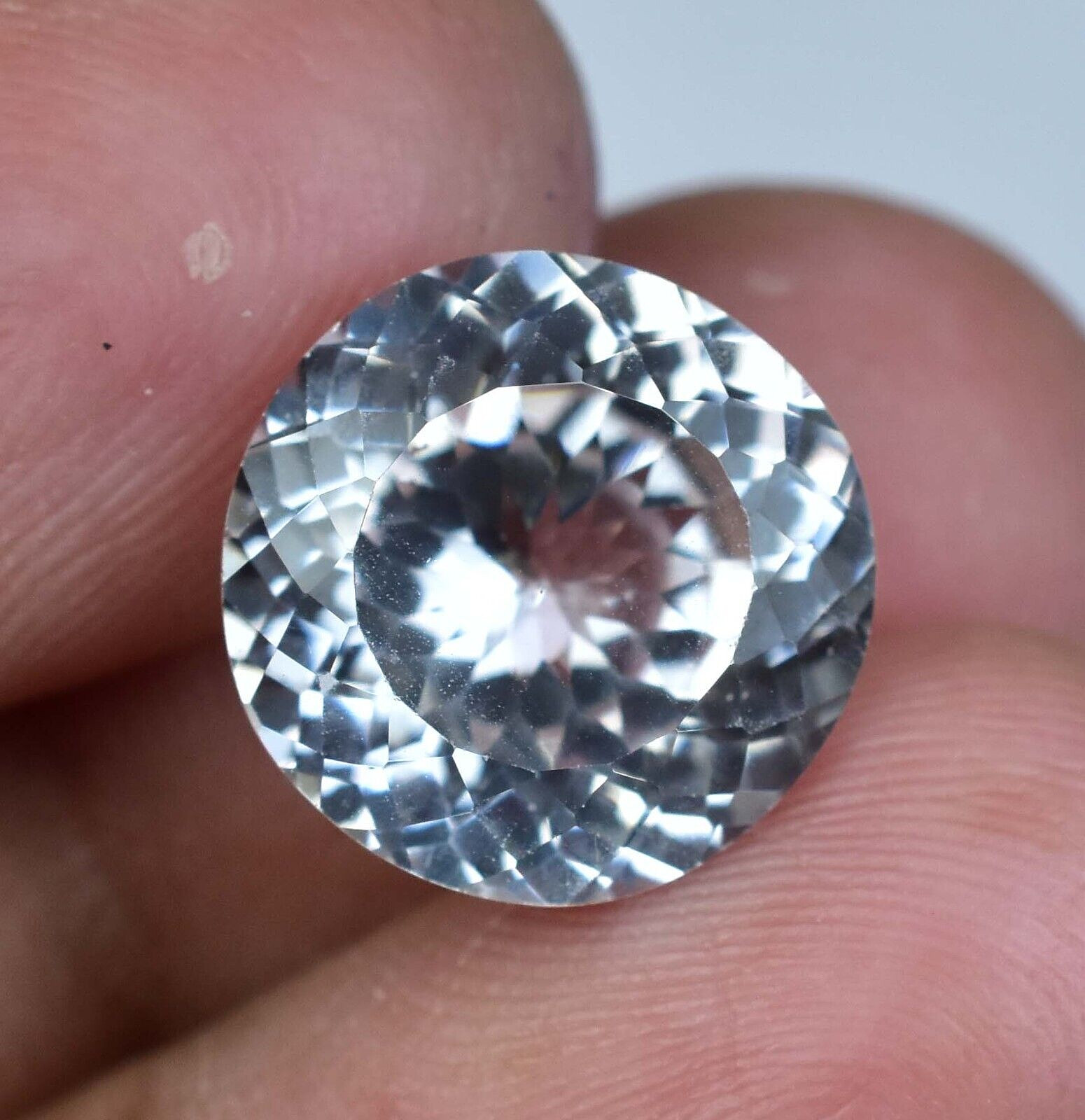 20.00 CT Natural Montana White Sapphire Round Certified Flawless Loose Gemstone