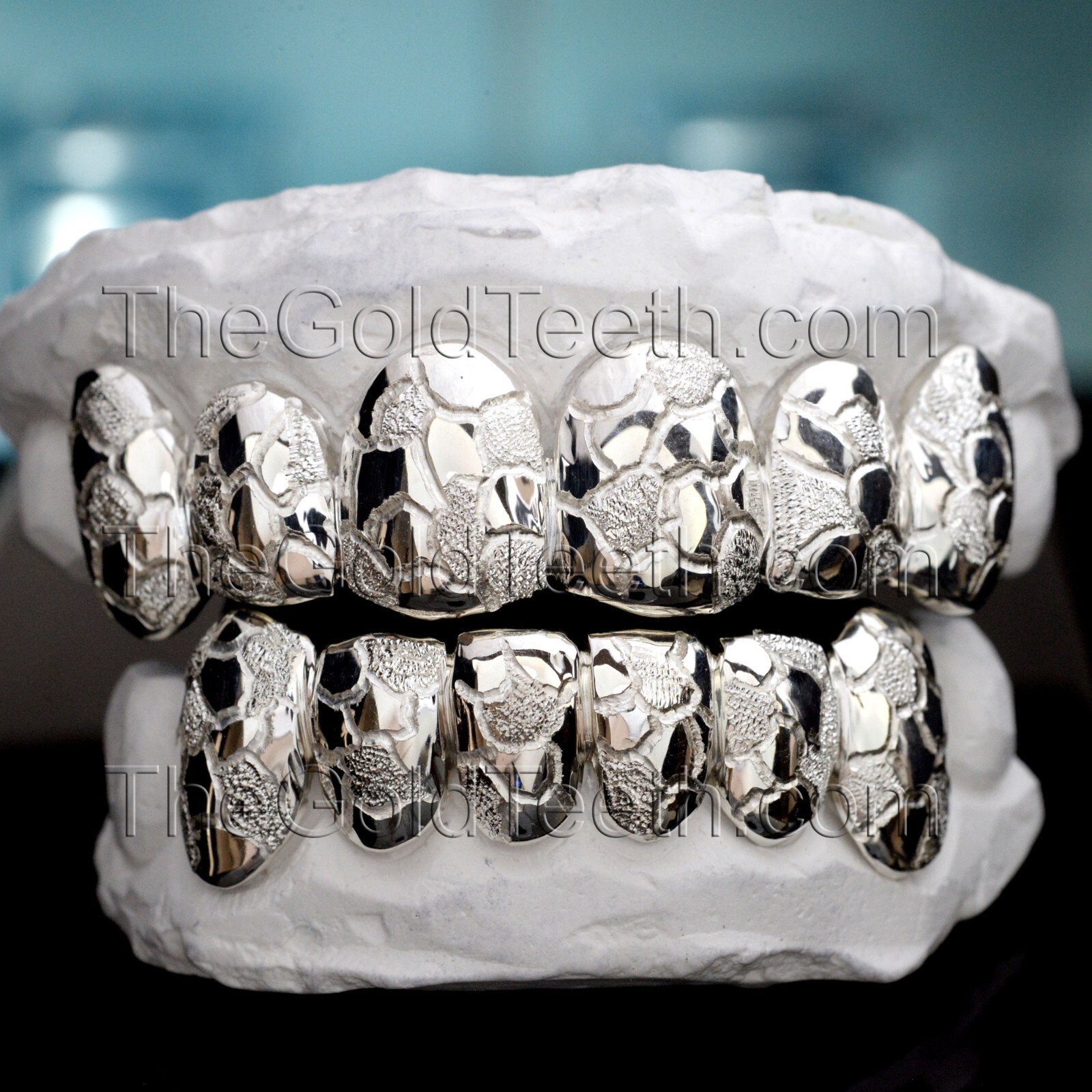Custom Grillz .925 Sterling Silver Diamond Dust Cut Handmade Real Grill Teeth