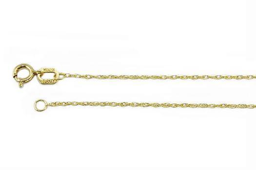 10K Yellow Gold Rope Chain Necklace .7mm wide 16 18 20 Inch Lightweight Chain